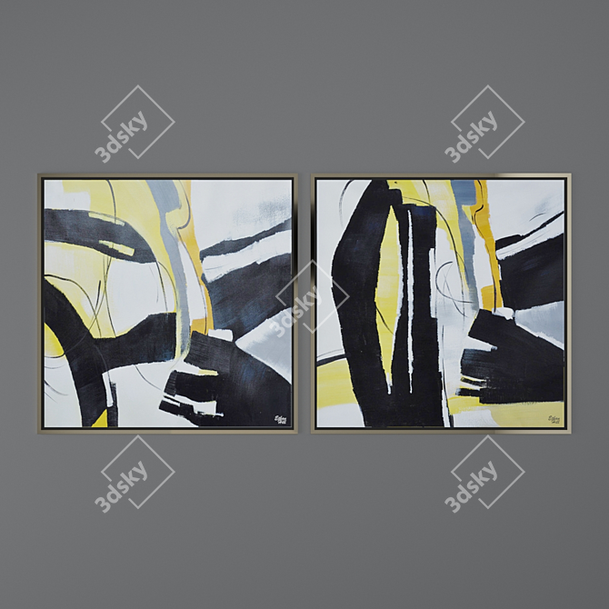 Abstract Art Set - Sizes: 40x40, 30x40, 40x60 3D model image 1