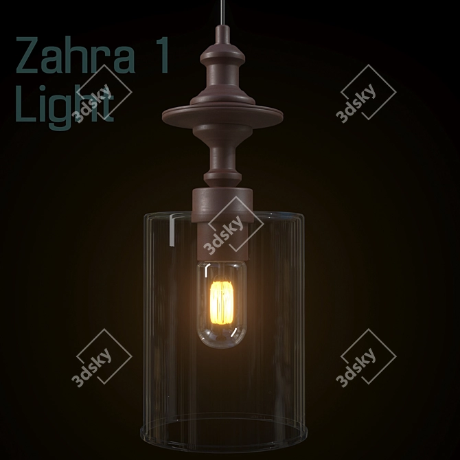 Zahra Rustic Pendant Light 3D model image 1