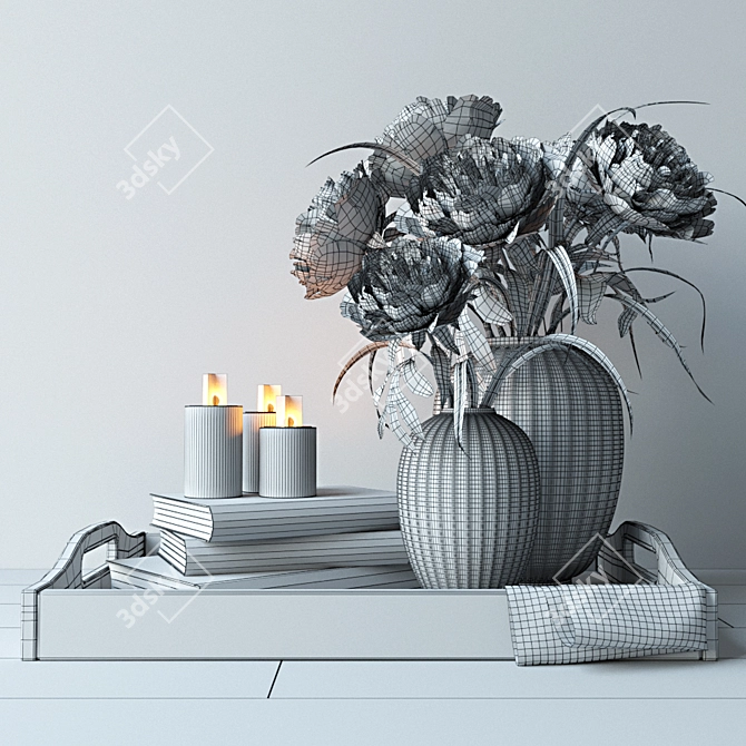 Elegant Home Decor Set 3D model image 3