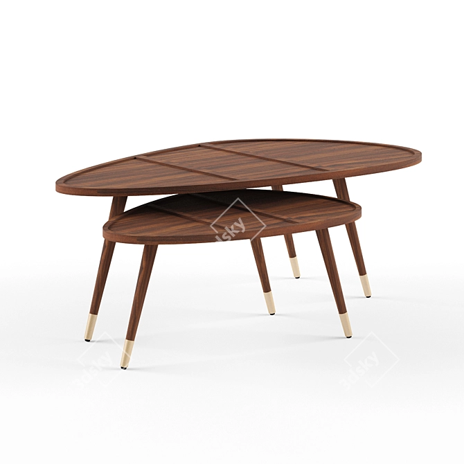 Palissandre Sham Dutchbone 2 Tables Basses - Stylish and Functional 3D model image 1