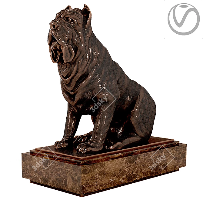 Elegant Neapolitan Mastiff: Grace, Power, Loyalty 3D model image 1