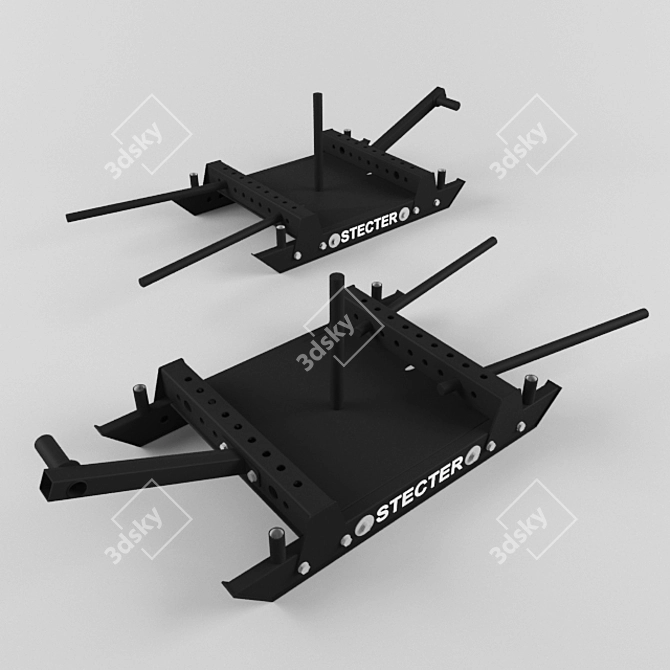 H-Shaped Training Sledge "Wheelbarrow" Kit 3D model image 2