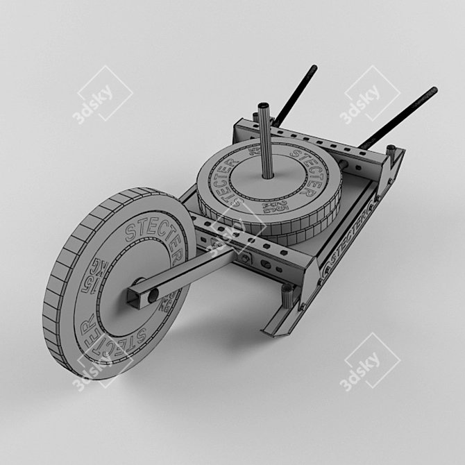 H-Shaped Training Sledge "Wheelbarrow" Kit 3D model image 3