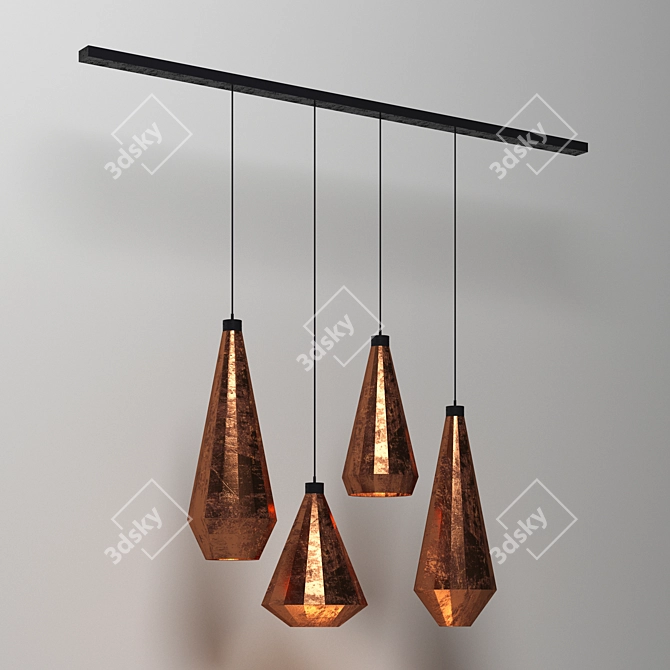 Rustic Copper Lamp 3D model image 1