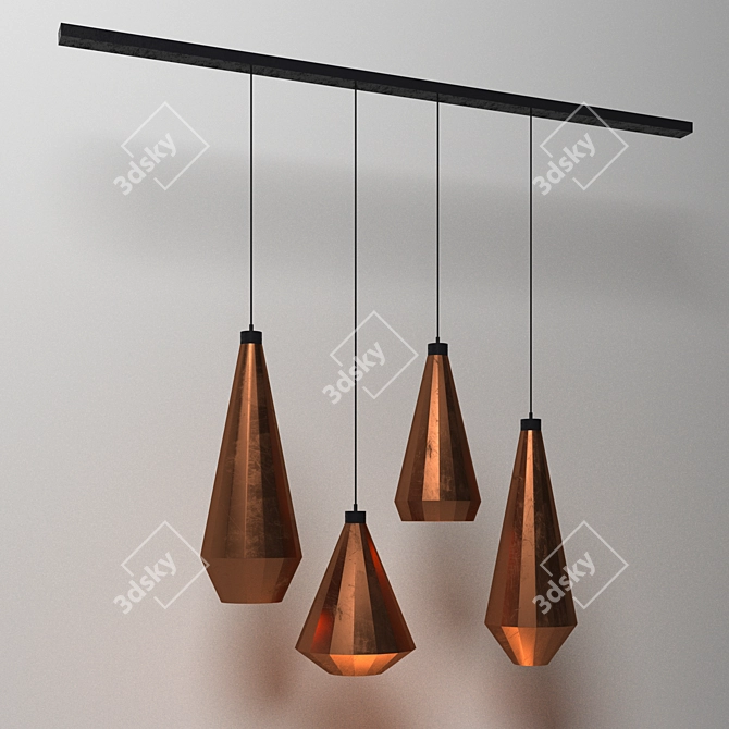 Rustic Copper Lamp 3D model image 2