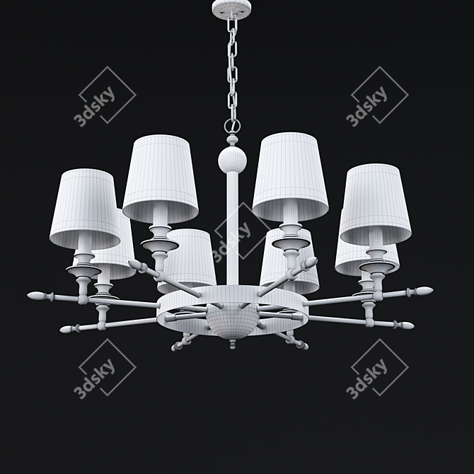 Elegant Chrome Chandelier with Adjustable Length 3D model image 3