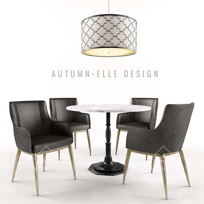 Autumn Elle Chic Dining Set 3D model image 1