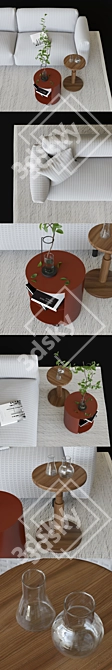Modern Hem Set: Sofa, Cushion, Rug, Table, Stool 3D model image 2