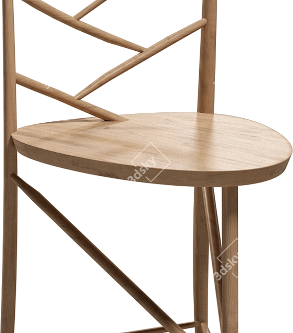 Boontje Herringbone Chairs: Elegant Seating 3D model image 3