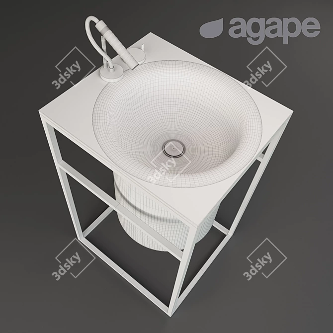 Agape In-Out Washbasin + CEA AST16 + AST20 3D model image 2