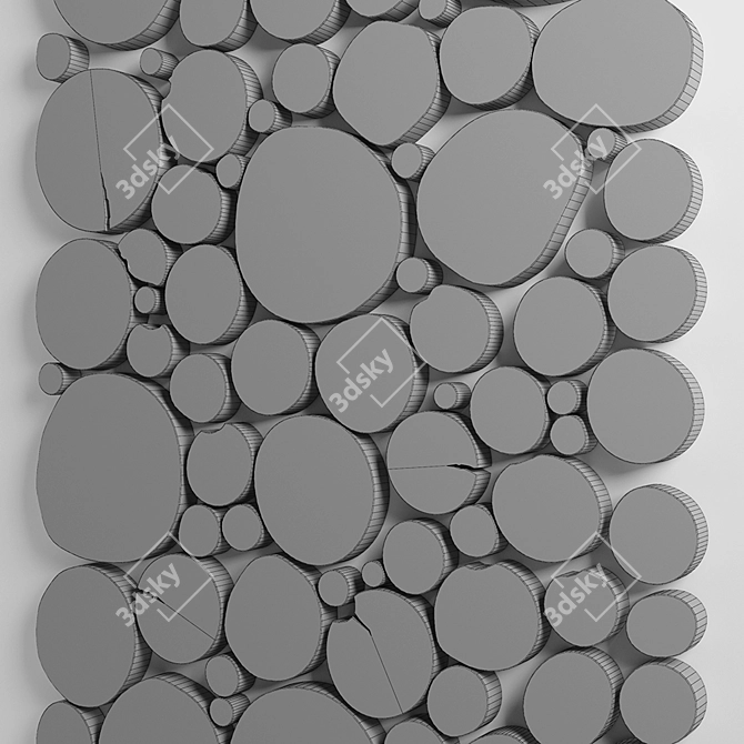 Rustic Wood Slice Panel 3D model image 3