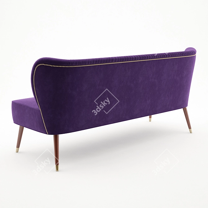 Luxurious Visconti Velvet Twin Sofa 3D model image 2