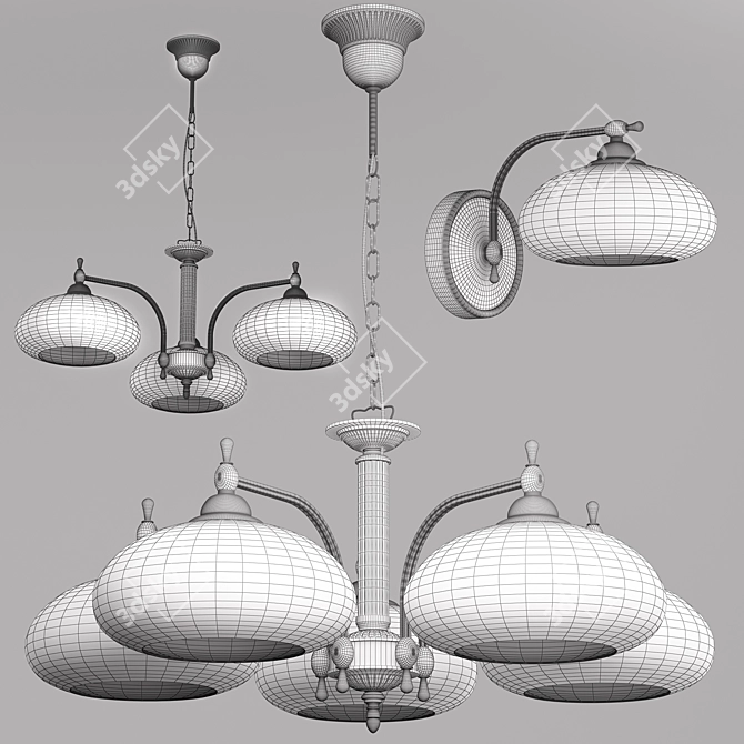 Modern Saturn Pendant Light 3D model image 2