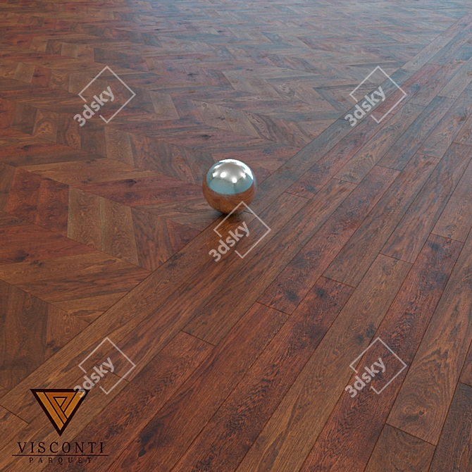 Visconti Parquet: French Christmas Tree Flooring 3D model image 1