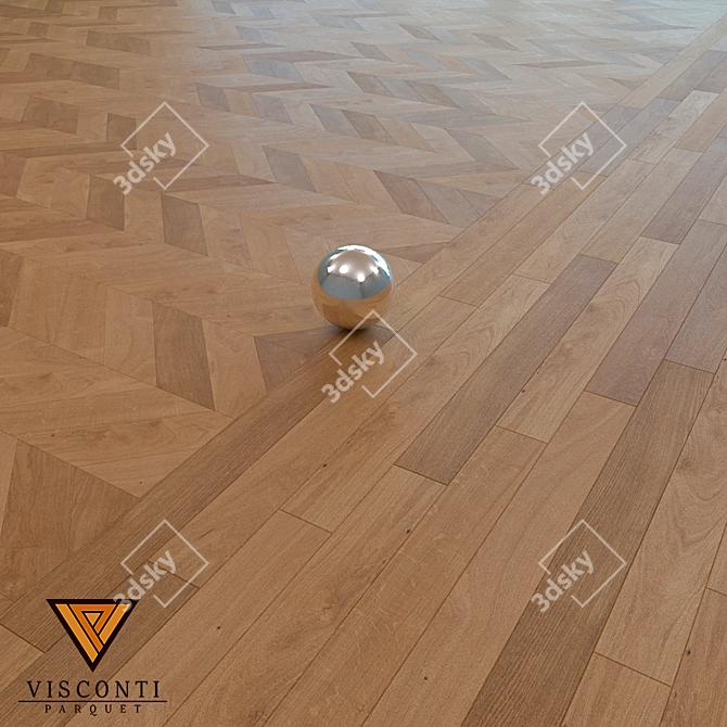 Visconti Parquet: French Oak Christmas Tree Flooring 3D model image 1