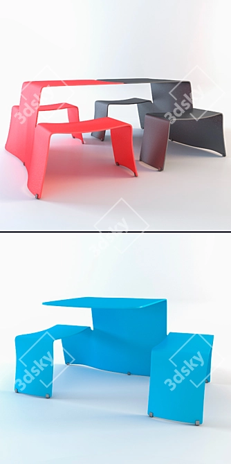 Stylish Picnik Table: Outdoor Artisan Design 3D model image 3