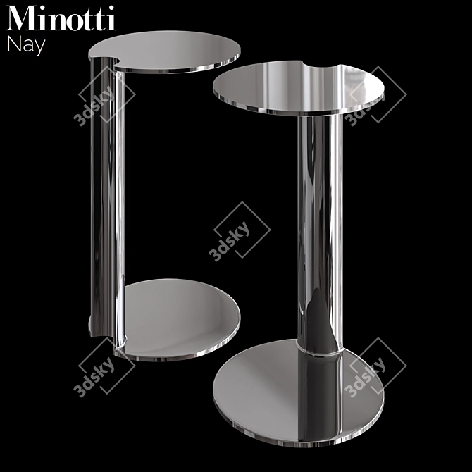 Elegant Chrome Coffee Table 3D model image 1