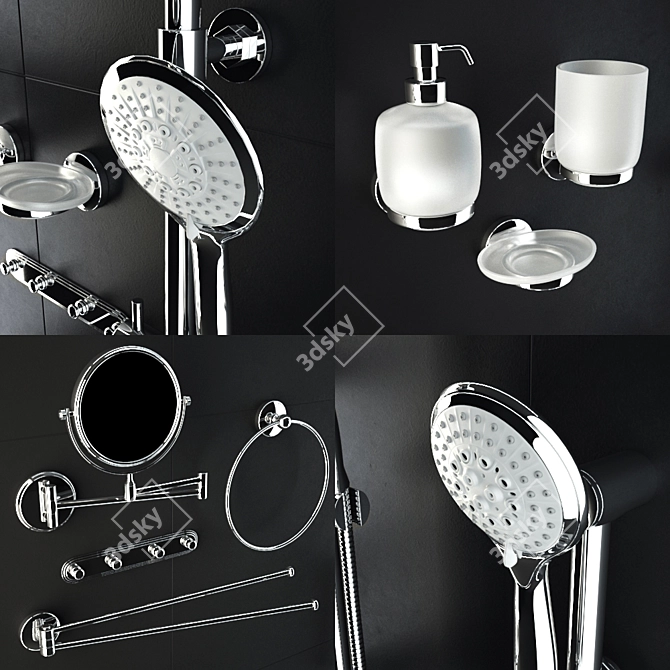 Sleek Ferro Bathroom Fittings 3D model image 3