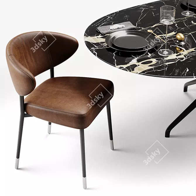 Elegant Minotti Mills & Claydon Table 3D model image 2