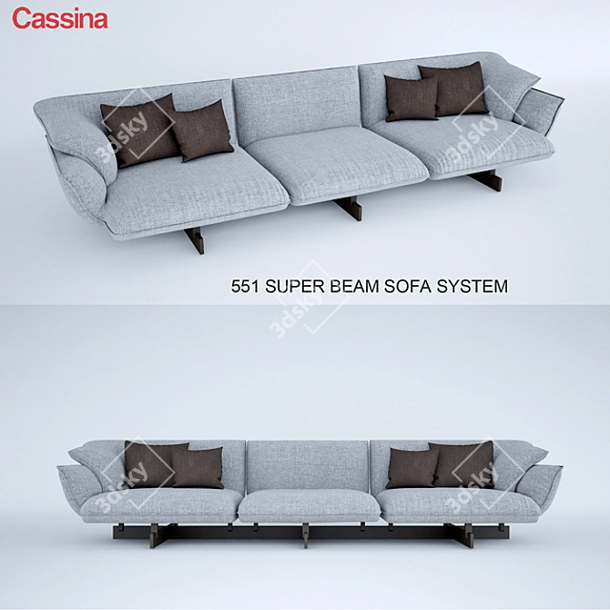 Super Beam Sofa: Modern Elegance 3D model image 1