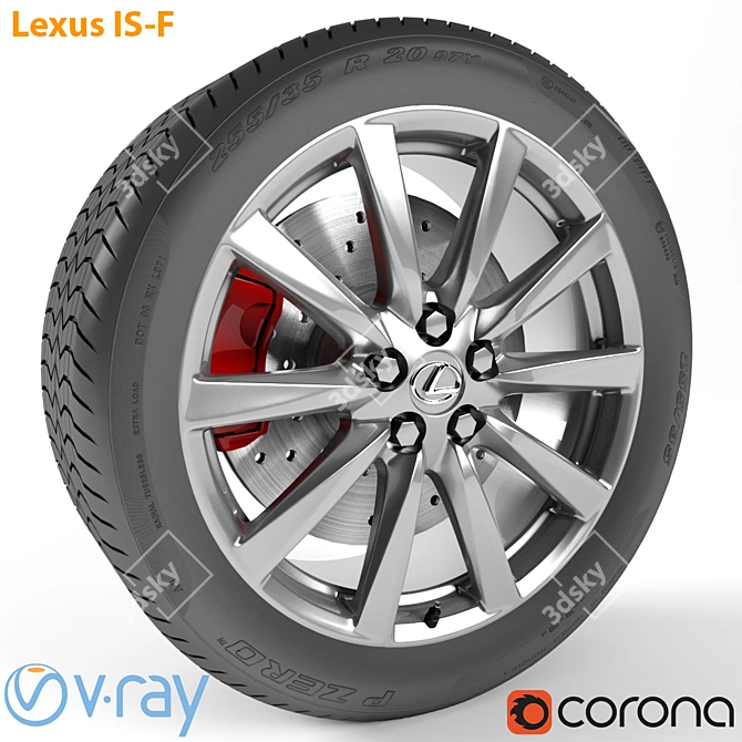 Lexus IS-F Premium Wheel 3D model image 1