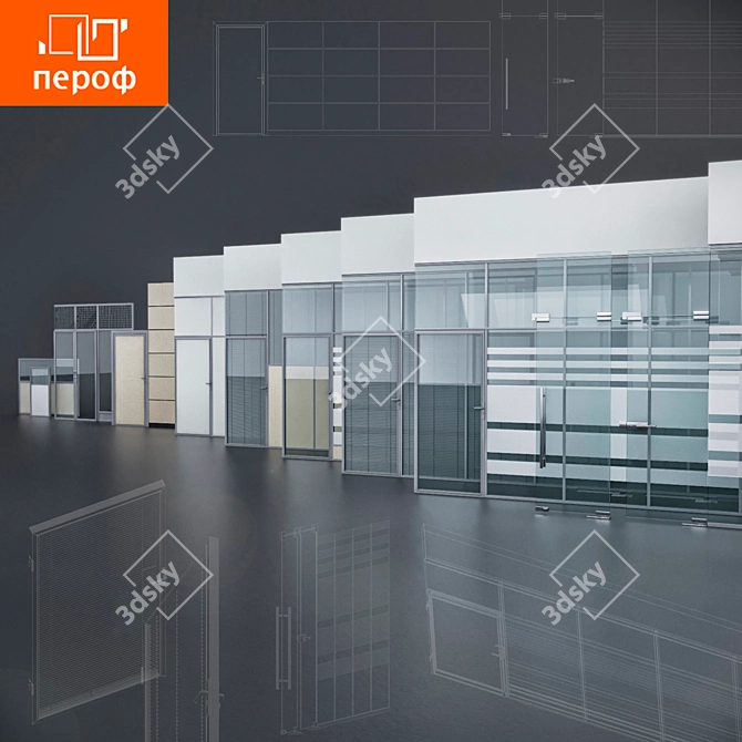 Versatile Office and Trading Partitions by PEROF 3D model image 1