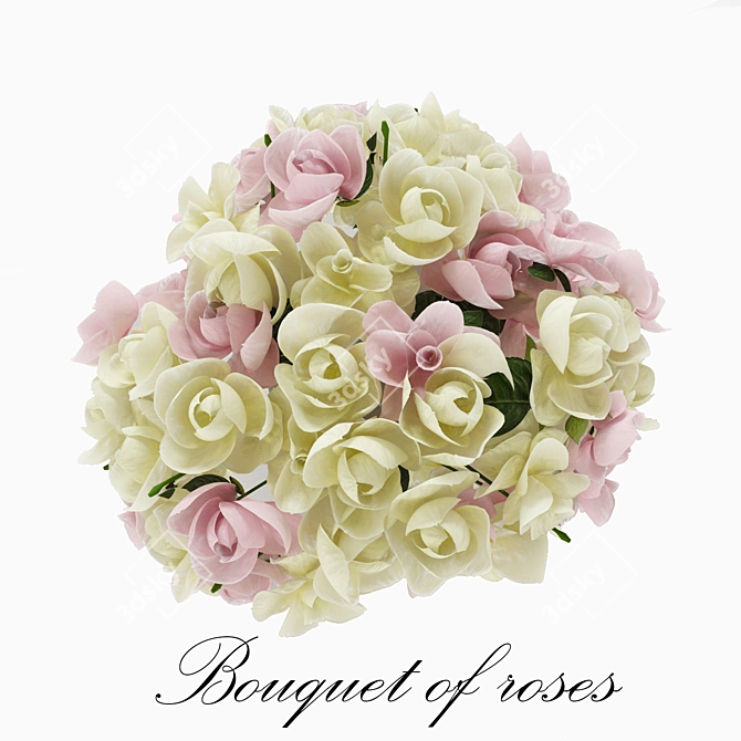 Eternal Love Rose Bouquet 3D model image 2