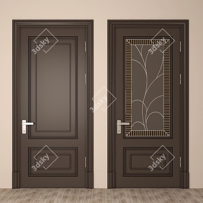Elegant Entry Doors: Classic Chic 3D model image 2