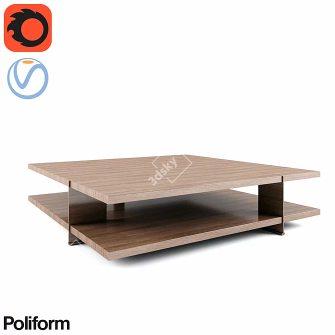 Elegant Bristol Coffee Table 3D model image 1