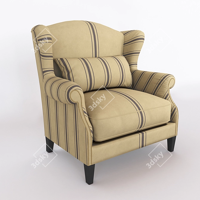 Vintage Napoleon Armchair 3D model image 1