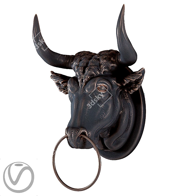 Cow Head Taxidermy Mount 3D model image 2