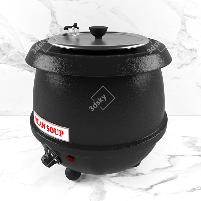 Compact Electric Soup Warmer 3D model image 3