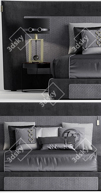 Luxury Italian Bed - Vittoria Frigerio 3D model image 2