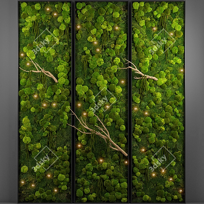 Nature's Oasis: Panel Moss Wall 3D model image 1