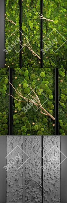 Nature's Oasis: Panel Moss Wall 3D model image 2