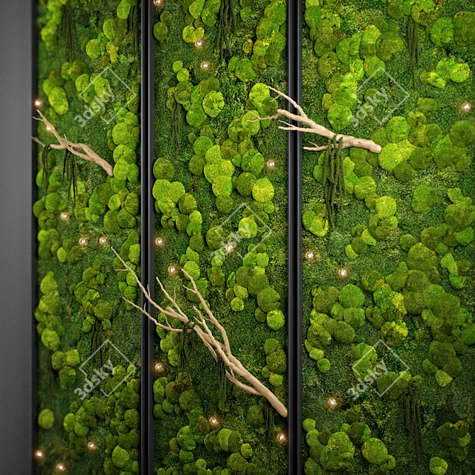 Nature's Oasis: Panel Moss Wall 3D model image 5