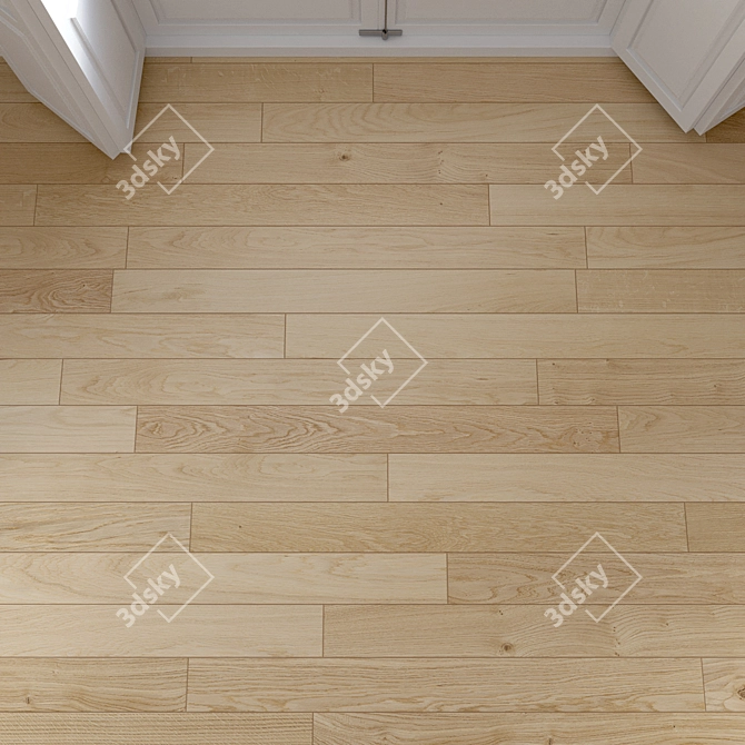 Natural Oak Light Wood Floor 3D Model 3D model image 1