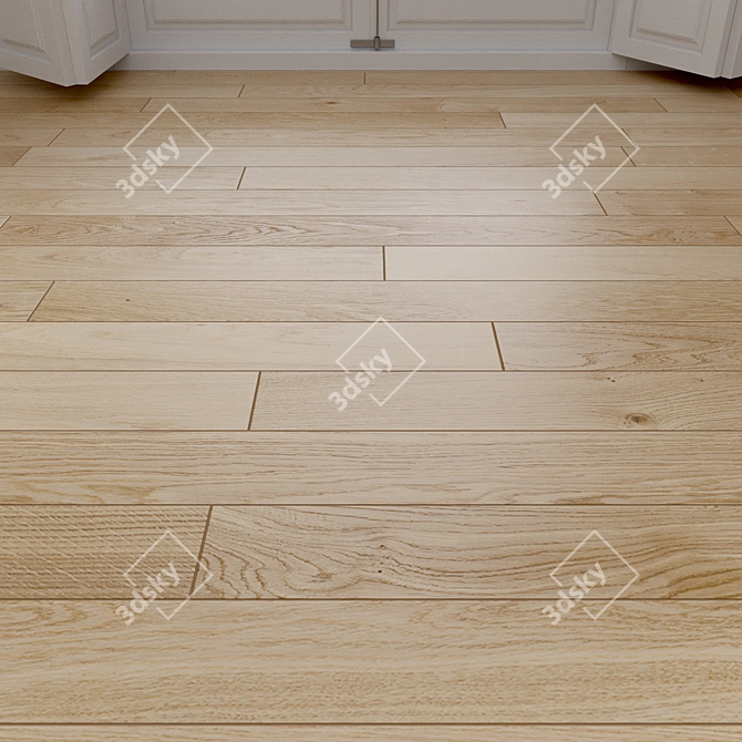 Natural Oak Light Wood Floor 3D Model 3D model image 2