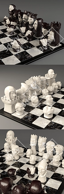 Artisan Chess Set 3D model image 2