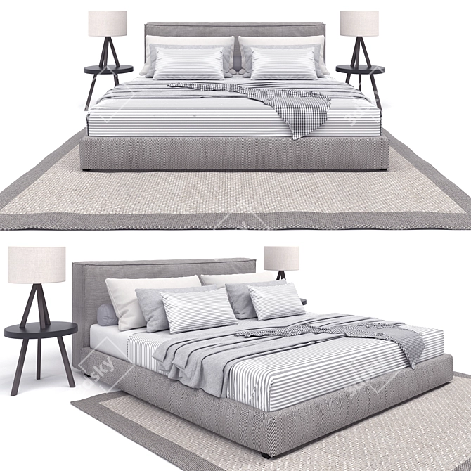 Sleek Dream: Modern Bed 3D model image 1