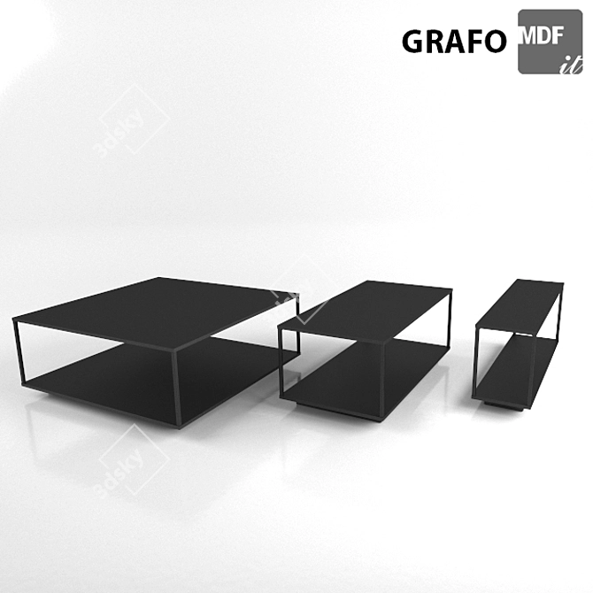 Sleek Grafo Table by MDF ITALIA 3D model image 1