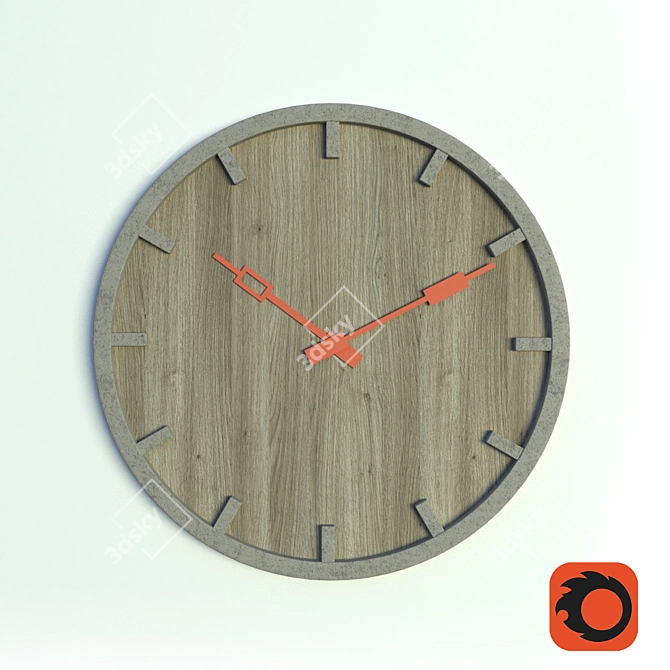 Zambelli Design Concrete Wall Clock 3D model image 1