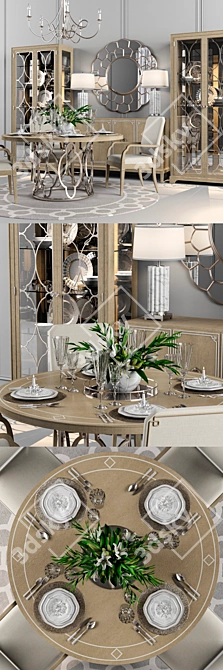 Savoy Place Luxury Dining Set 3D model image 2