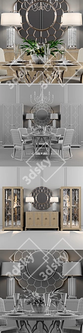 Savoy Place Luxury Dining Set 3D model image 3