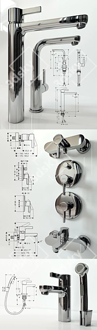 Hansgrohe Metris: Contemporary Mixer Collection 3D model image 2