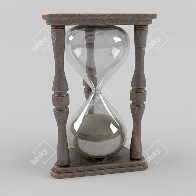 Vintage Bronze Sand Timer 3D model image 1