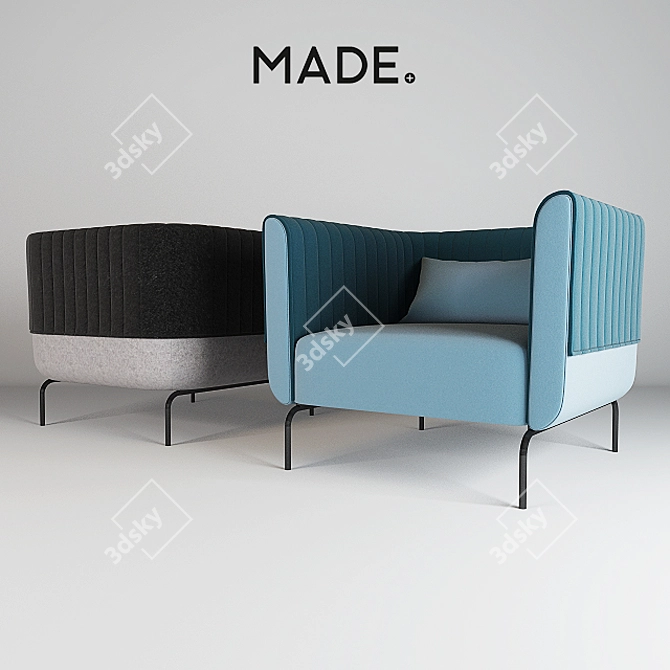 Modern Comfy MADE Armchair 3D model image 1