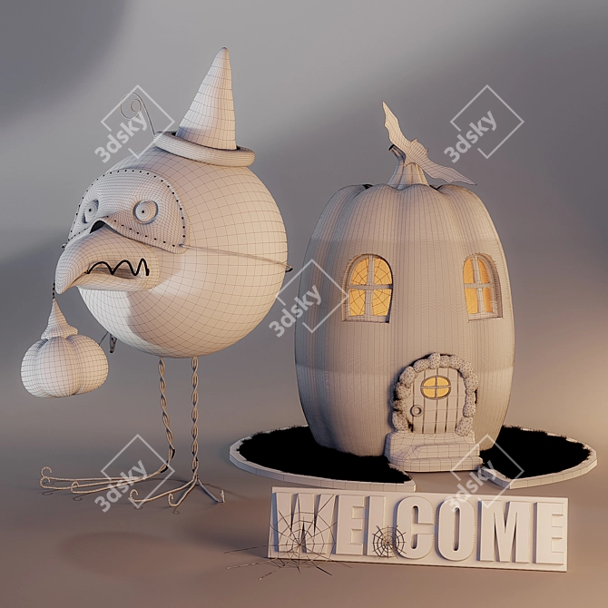 Spooky Halloween Decor Set 3D model image 3