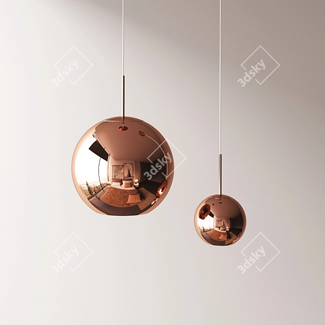 Copper Round Pendant by Tom Dixon 3D model image 1