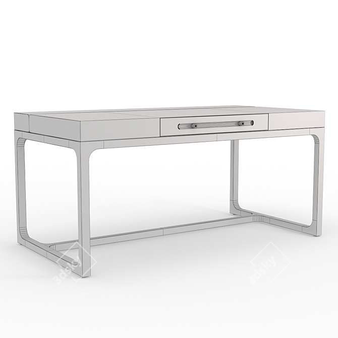 Rustic Rainer Desk: Stylish, Spacious & Functional 3D model image 3